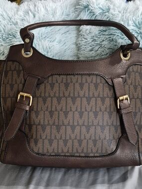 Designer-Inspired Brown MK-Style Tote Handbag